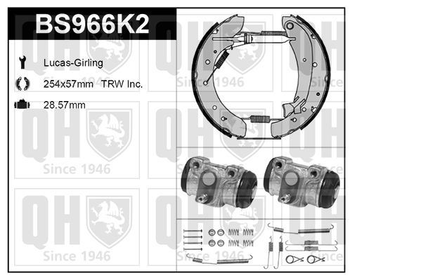 QUINTON HAZELL Комплект тормозных колодок BS966K2